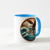 Der wunderbare Adler schlummert hinunter zum Fisch Tasse (VorderseiteRechts)