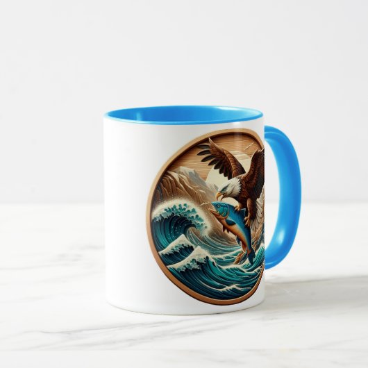 Der wunderbare Adler schlummert hinunter zum Fisch Tasse (VorderseiteRechts)