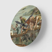 Der wunderbare Entwurf der Fische (Cartoon für die Runde Wanduhr (Winkel)