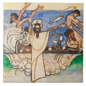 Der wunderbare Fischfang Jan Toorop Fliese (Vorderseite)