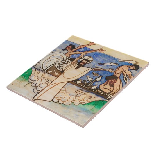 Der wunderbare Fischfang Jan Toorop Fliese (Seite)