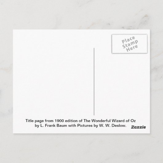 Der wunderbare Zauberer von Oz — 1900 Postkarte (Rückseite)