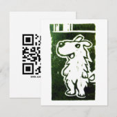 Der Wunderhund Linolschnitt RSVP Karte (Vorne/Hinten)