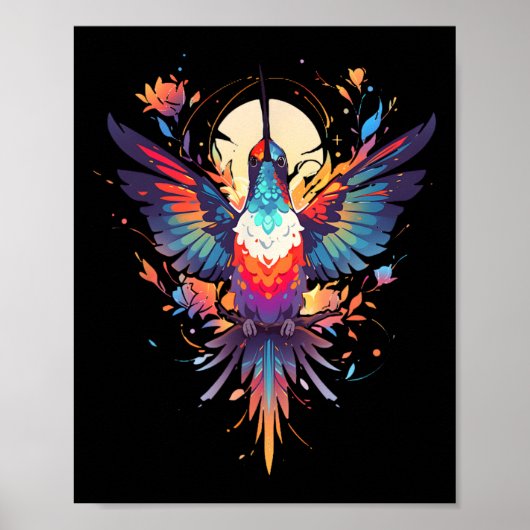 Der wunderschöne Hummingbird Bird Watching Earth D Poster (Vorne)