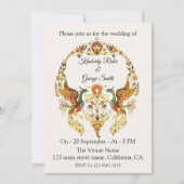 Der wunderschöne Kranz der Vogelhochzeit Einladung (Vorderseite)