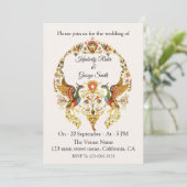 Der wunderschöne Kranz der Vogelhochzeit Einladung (Stehend Vorderseite)