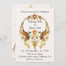 Der wunderschöne Kranz der Vogelhochzeit Einladung