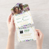 Der wunderschöne Weinberg Lilac All In One Einladung (Abreißen)