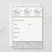 Der wunderschöne weiße Baby Boy oder Girl Elephant Einladung (Rückseite)