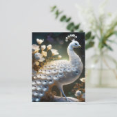 Der wunderschöne weiße Pfauenhain ist eine Kalkleu Postkarte (Stehend Vorderseite)