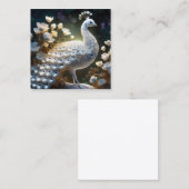 Der wunderschöne weiße Pfauenhain ist eine Kalkleu Quadratische Visitenkarte (Vorne/Hinten)