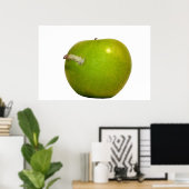 Der Wurm im Apfel Poster (Heimbüro)