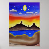 Der Wüstensee | AI Art Poster (Vorne)