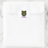 Der wütende braune Bär Runder Aufkleber (Tasche)