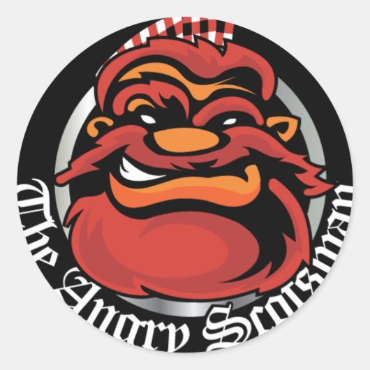 Der wütende Schotte Runder Aufkleber (Vorderseite)