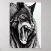 Der wütende Wolf | AI Art Poster (Vorne)
