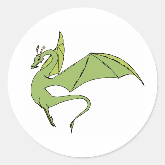 Der Wyrm (grün) Runder Aufkleber (Vorderseite)
