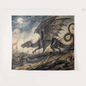Der Wyvern über gefallenen Rittern Wandteppich (Vorderseite (Horizontal))