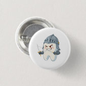 Der Zahnritter: Kampf um ein super gesundes Lächel Button (Vorne & Hinten)
