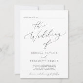 Der zarte Silbergastname in einer Hochzeit Einladung (Vorderseite)