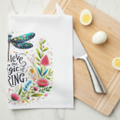 Der Zauber der Blumen des Frühlings Geschirrtuch (Viertel Falte)