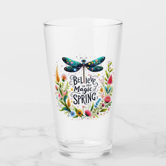 Der Zauber der Blumen des Frühlings Glas (Vorderseite)