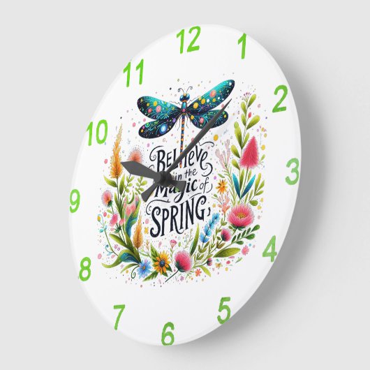 Der Zauber der Blumen des Frühlings Große Wanduhr (Winkel)