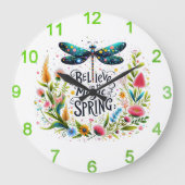 Der Zauber der Blumen des Frühlings Große Wanduhr (Vorderseite)