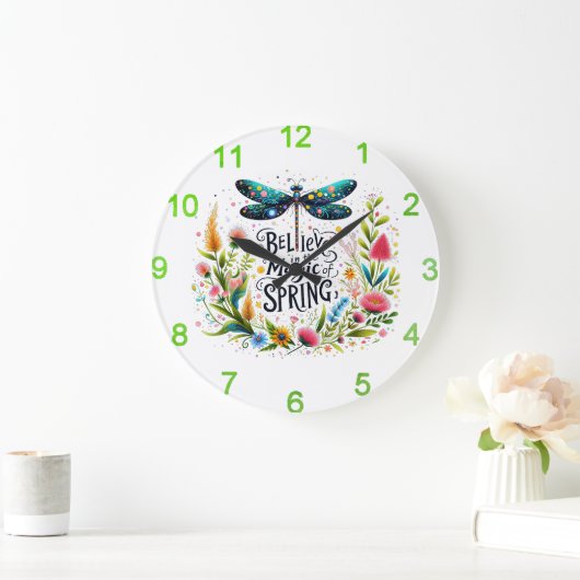 Der Zauber der Blumen des Frühlings Große Wanduhr (Zuhause)