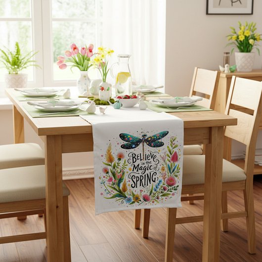 Der Zauber der Blumen des Frühlings Kurzer Tischläufer