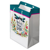 Der Zauber der Blumen des Frühlings Mittlere Geschenktüte (Rückseite Schrägansicht)