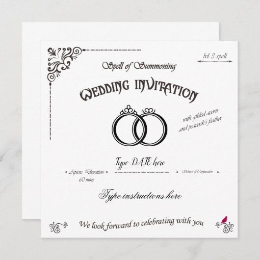 Der Zauber der Hochzeitsgäste Einladung (Vorne/Hinten)