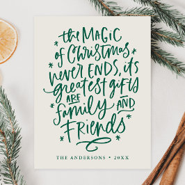 Der Zauber der Weihnachtsbeige und des grünen Non- Feiertagspostkarte