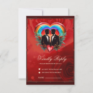 Der Zauber des Augenblicks: elegante homosexuelle RSVP Karte