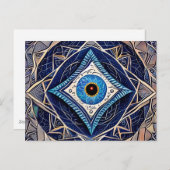 Der Zauber des dritten Augenschutzes Blaues Böse A Postkarte (Vorne/Hinten)