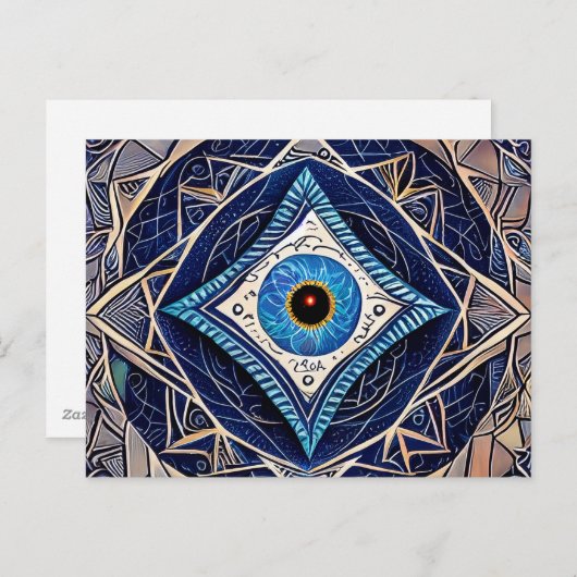 Der Zauber des dritten Augenschutzes Blaues Böse A Postkarte (Vorne/Hinten)