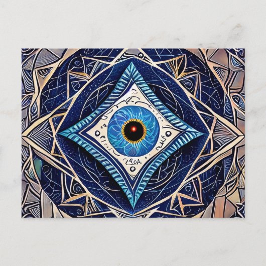 Der Zauber des dritten Augenschutzes Blaues Böse A Postkarte (Vorderseite)