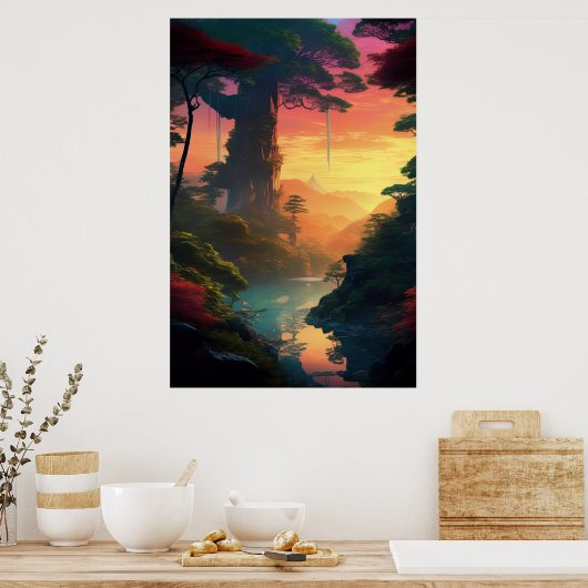 Der Zauber des Dschungelsonnengangs Poster (Küche)