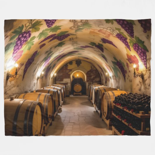 „Der Zauber des Weins – Eleganz in jedem Tropfen“ Fleecedecke (Vorderseite (Horizontal))