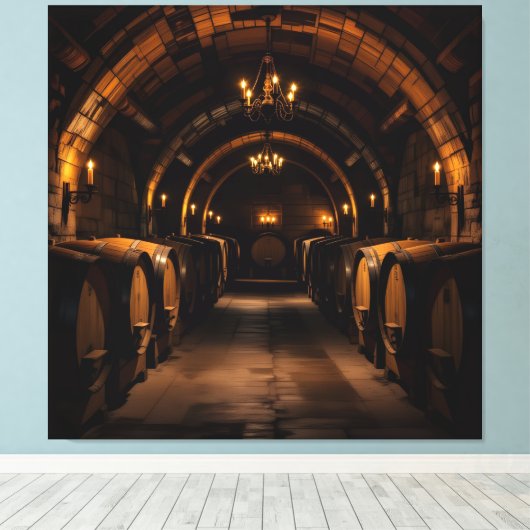 „Der Zauber des Weins – Eleganz in jedem Tropfen“ Leinwanddruck (Insitu (Holzboden))