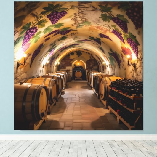 „Der Zauber des Weins – Eleganz in jedem Tropfen“ Leinwanddruck (Insitu (Holzboden))