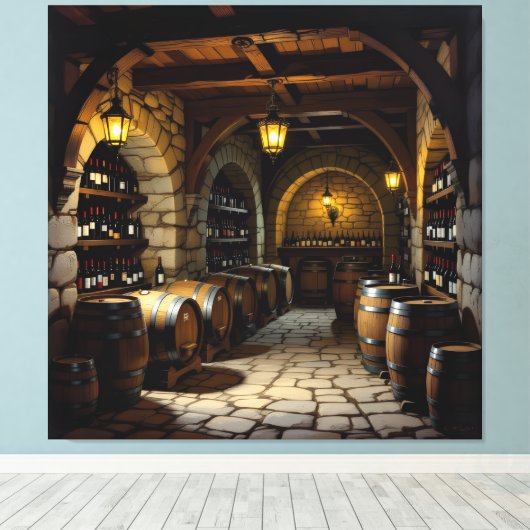 „Der Zauber des Weins – Eleganz in jedem Tropfen“ Leinwanddruck (Insitu (Holzboden))