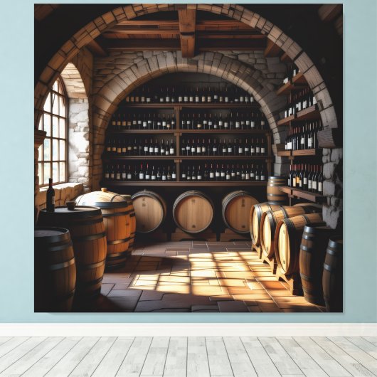 „Der Zauber des Weins – Eleganz in jedem Tropfen“ Leinwanddruck (Insitu (Holzboden))