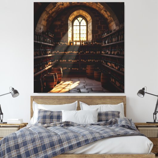 „Der Zauber des Weins – Eleganz in jedem Tropfen“ Leinwanddruck (Insitu (Schlafzimmer))