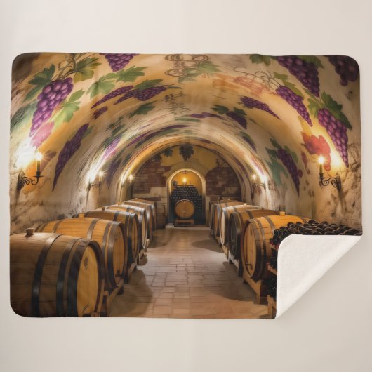 „Der Zauber des Weins – Eleganz in jedem Tropfen“ Sherpadecke (Vorderseite (Horizontal))