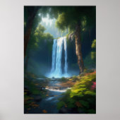 Der Zauber eines schönen Waldfalles Poster (Vorne)