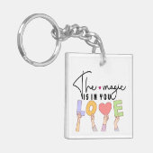 Der Zauber ist in deiner LIEBE Schlüsselanhänger (Vorderseite links)