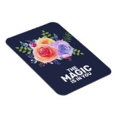 Der Zauber ist, Wasserfarben-Blumendesign zu zitie Magnet (Rechte Seite)