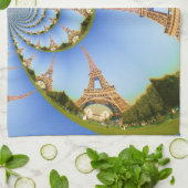 Der Zauber von Paris: Geometrisches Eiffelturm-Des Handtuch (Gefaltet)