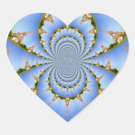 Der Zauber von Paris: Geometrisches Eiffelturm-Des Herz-Aufkleber (Vorderseite)